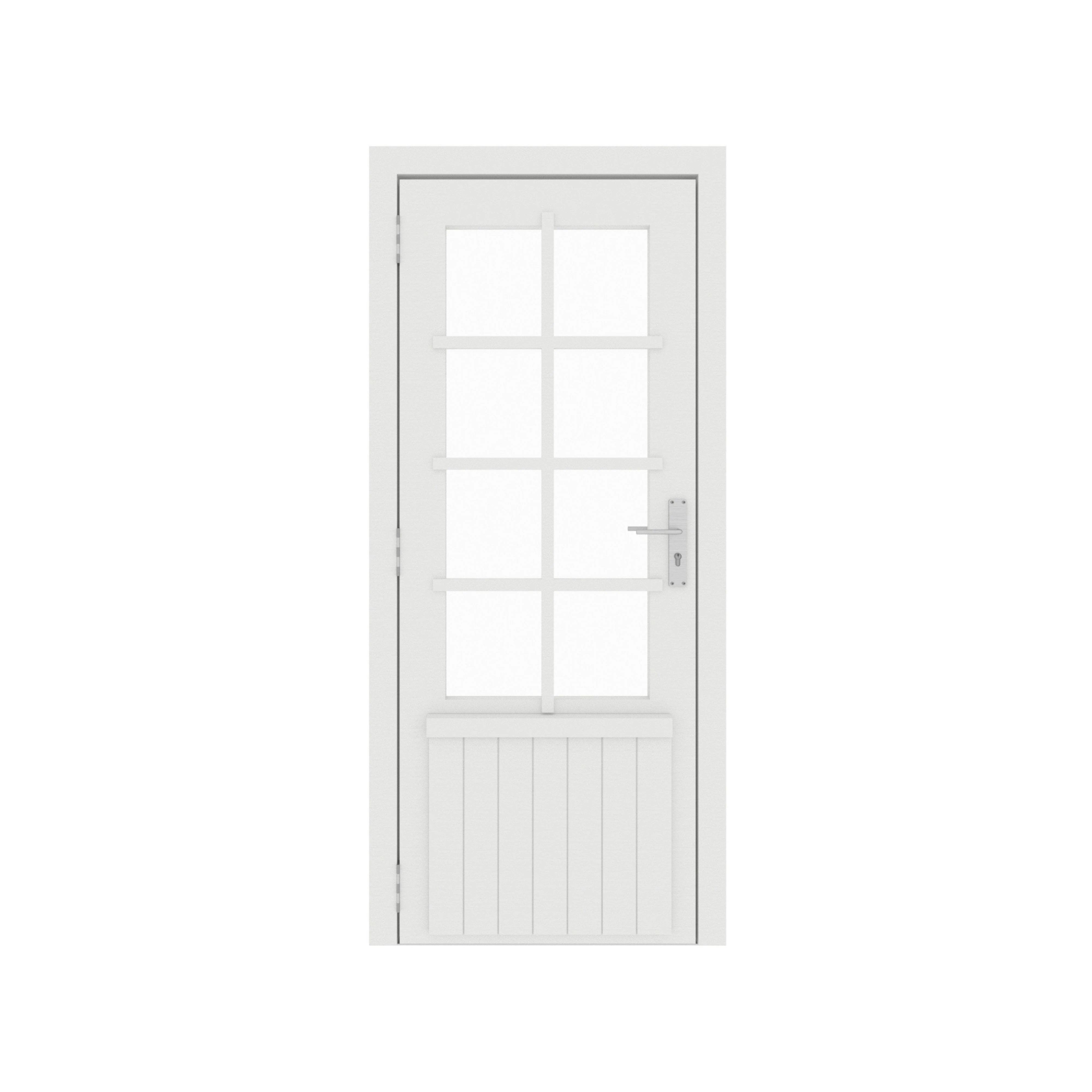 Enkele Deur 8-Ruits Links Wit Gespoten 91 x 201 cm OP = OP - Afbeelding 1